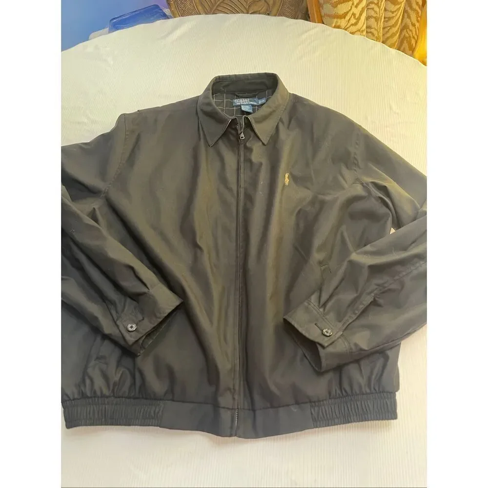 Polo By Ralph Lauren Black VTG Chore Jacket Blanket Lined Barn Field Size XL